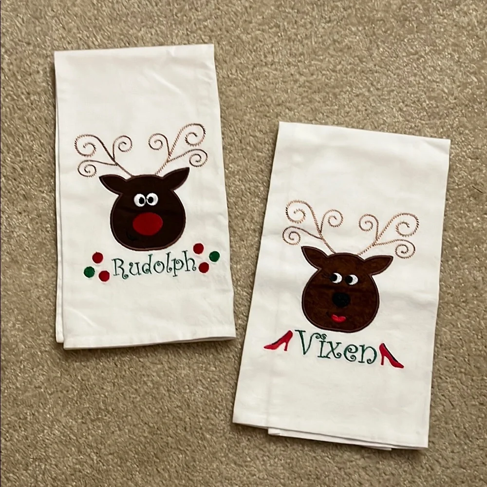 DEB Essentials Rudolph Christmas Towels Set of 2